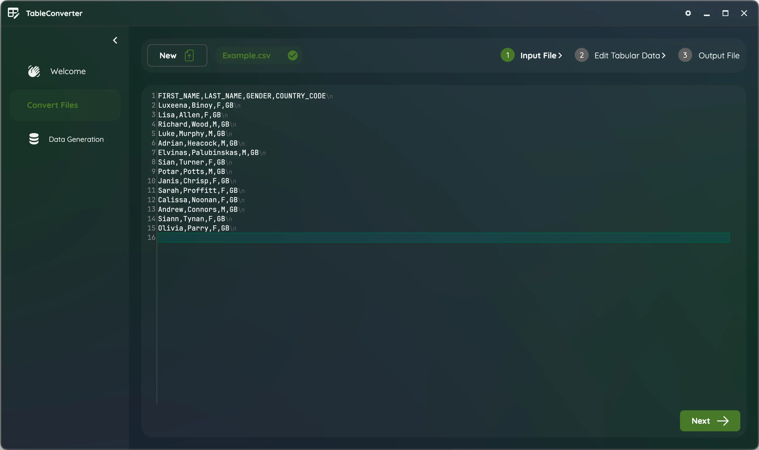 TableConverter
